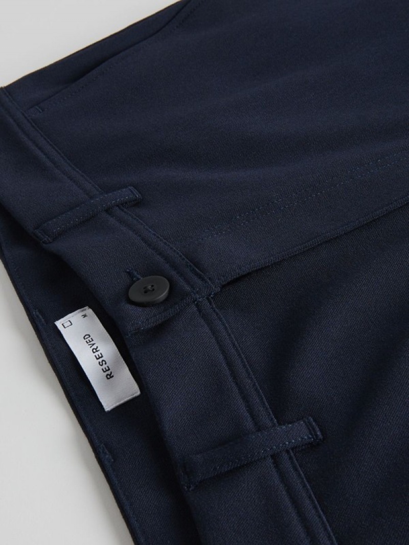 Reserved Chino Slim Fit Hosen Herren Navy | MVUHBD-469