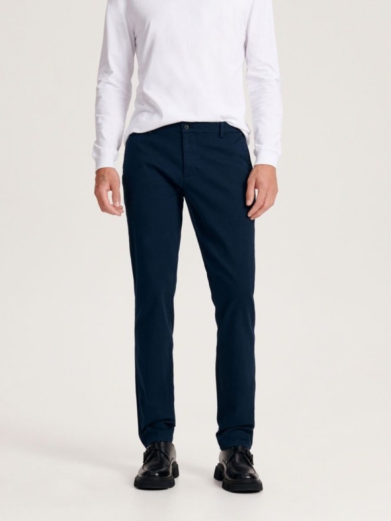 Reserved Chino Slim Fit Hosen Herren Navy | FTVXAU-629