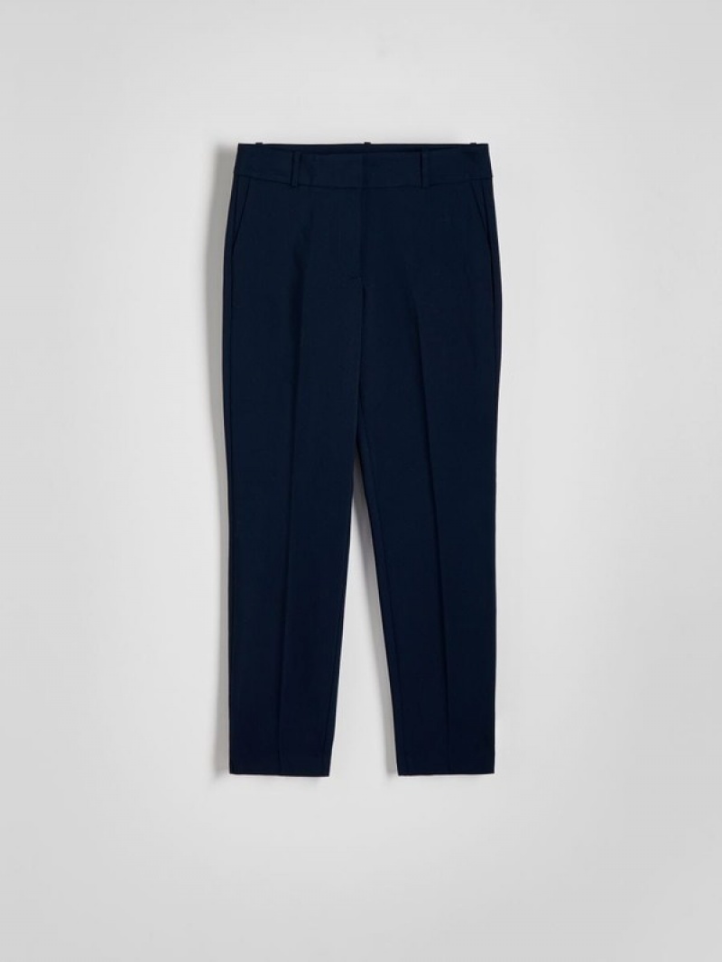 Reserved Cigarettepressed Crease Hosen Damen Navy | ABSFGX-689