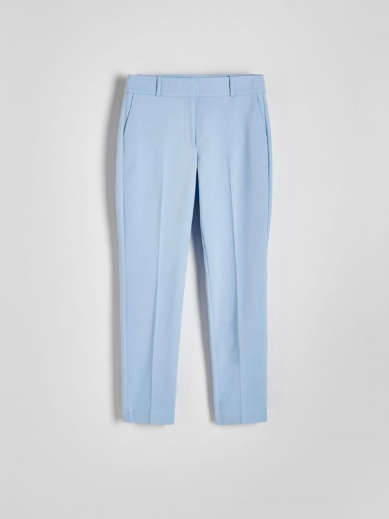 Reserved Cigarettepressed Crease Hosen Damen Hellblau | GYVBIS-290