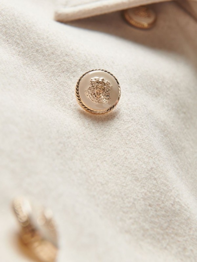 Reserved Decorative Buttons Mäntel Damen Beige | ZAGUFT-754