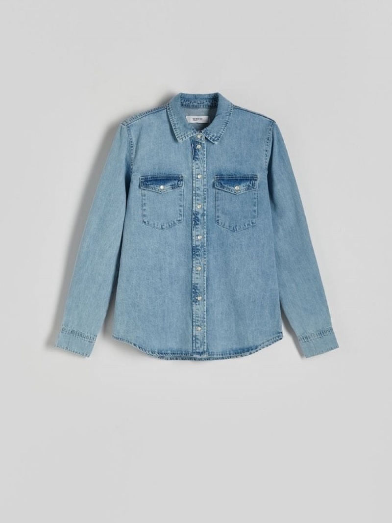 Reserved Denim Hemd Damen Blau | BUNLJR-690