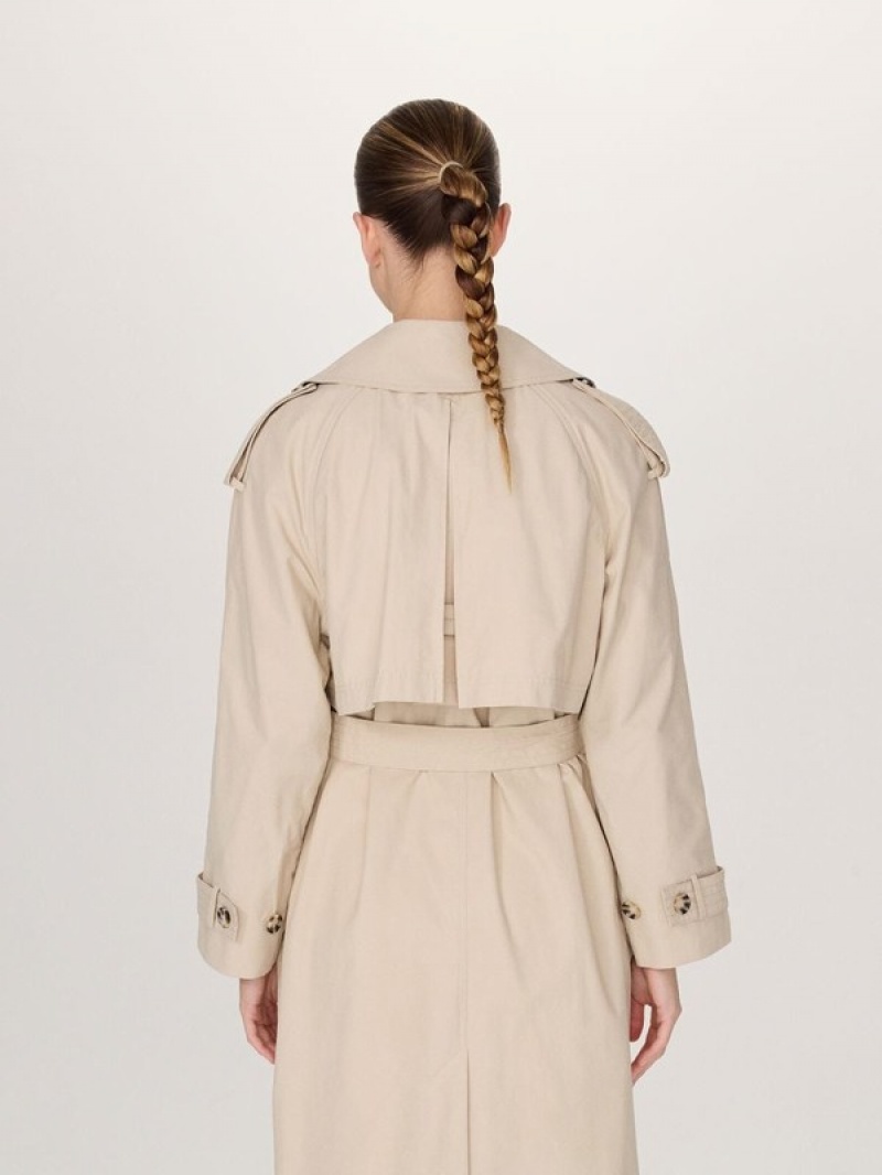 Reserved Double Breasted Oversized Trench Mäntel Damen Beige | TJQWUP-576