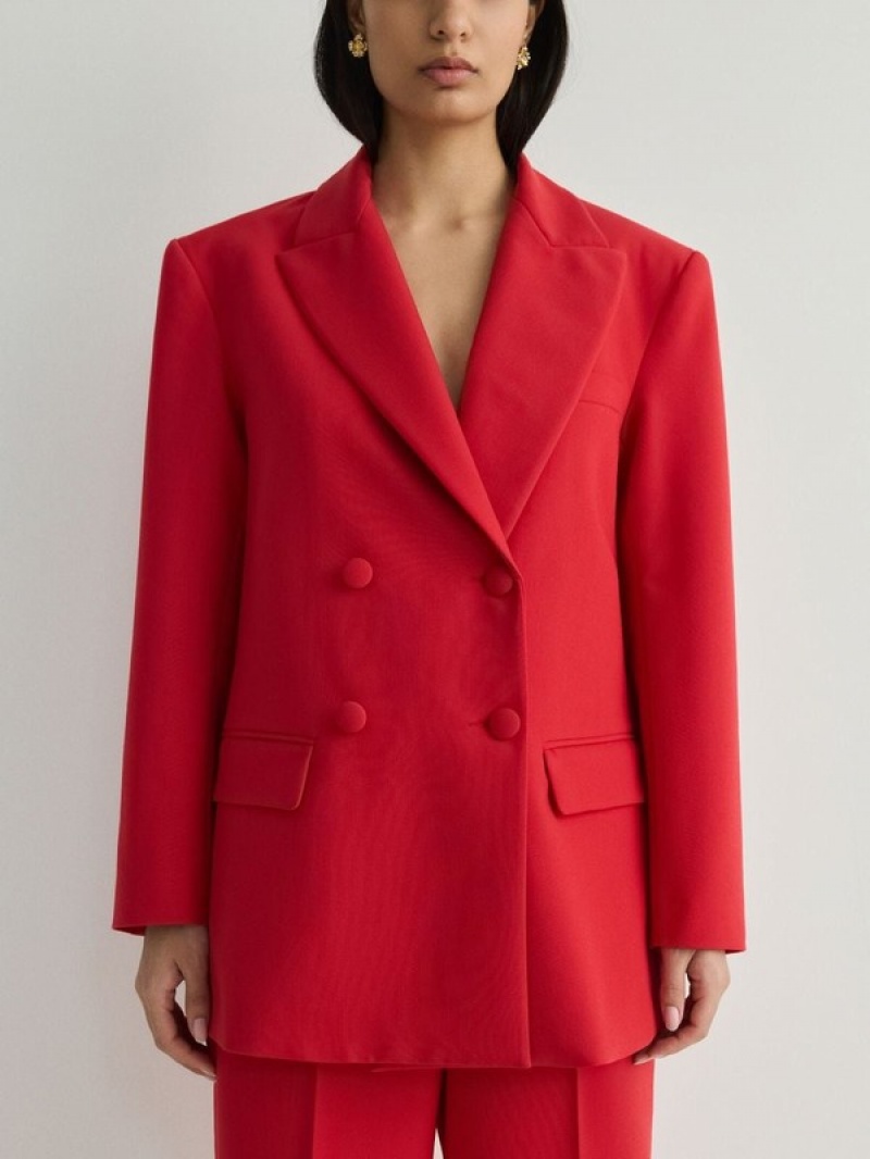 Reserved Double-breasted Blazer Damen Rot | UZREWA-874