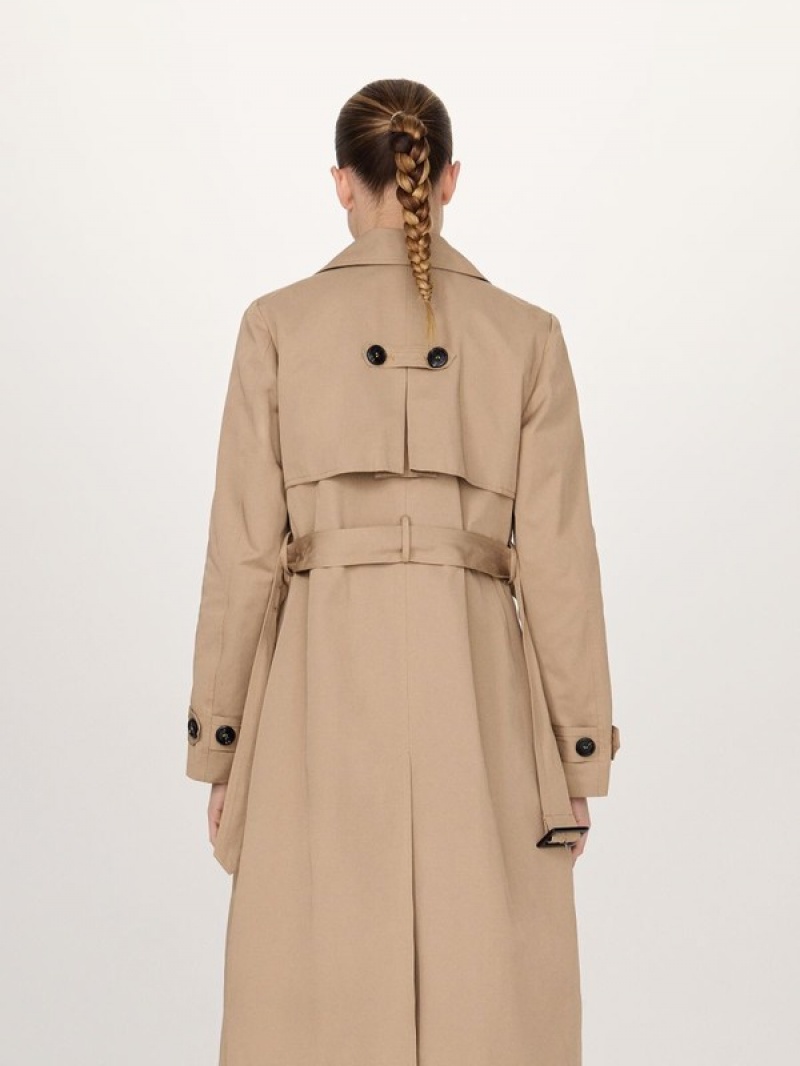 Reserved Double-breasted Trench Mäntel Damen Beige | ILKOBF-908