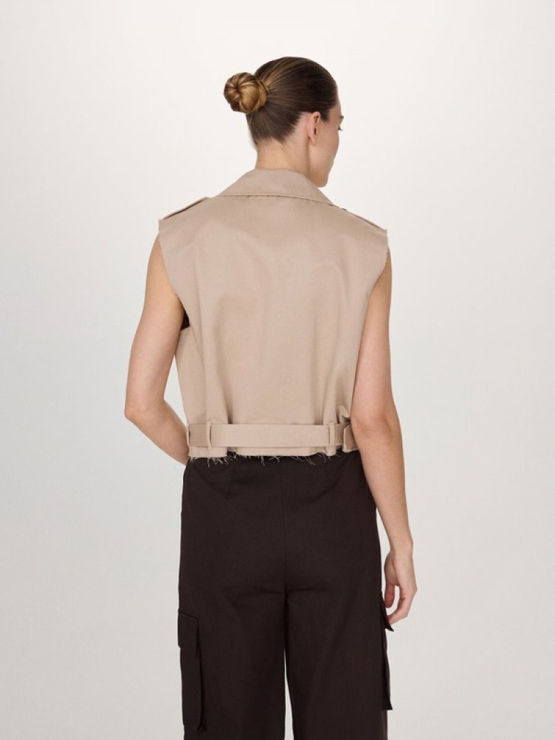 Reserved Double-breasted Weste Damen Beige | ACEJZG-061