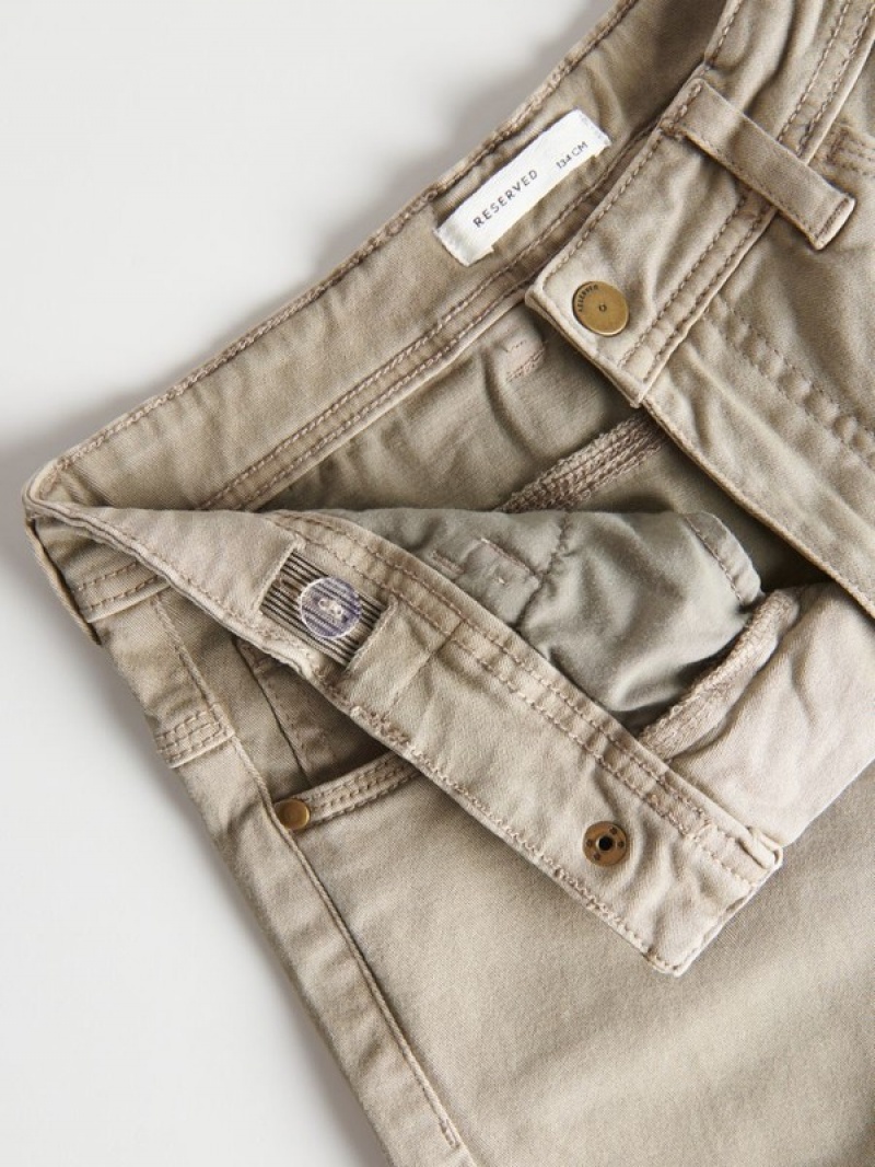 Reserved Elastic Regular Hosen Jungen Beige | OKQAGD-425