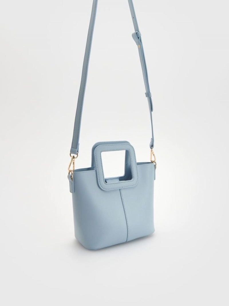 Reserved Geometric Handle Taschen Damen Hellblau | QEPISC-234