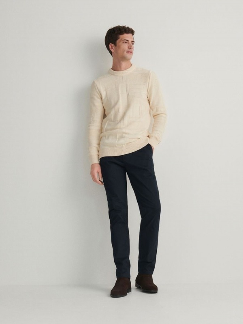 Reserved Jumper In Textured Knit Pullover Herren Beige | KAHZNW-895