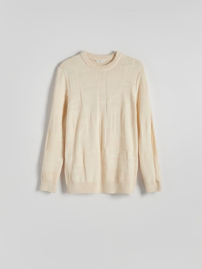 Reserved Jumper In Textured Knit Pullover Herren Beige | KAHZNW-895