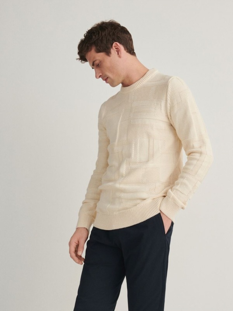 Reserved Jumper In Textured Knit Pullover Herren Beige | KAHZNW-895