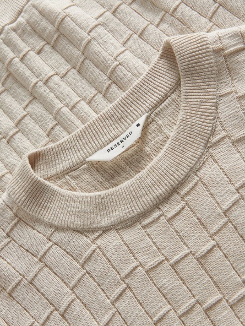 Reserved Jumper In Textured Knit Pullover Herren Beige | BKFDRY-897