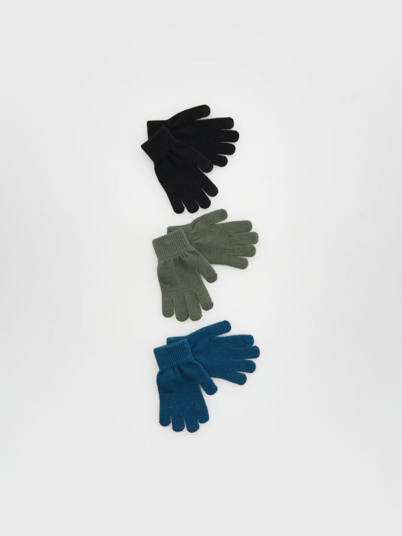 Reserved Klassische 3 Pack Handschuhe Jungen Grau Blau | SLIEVC-837