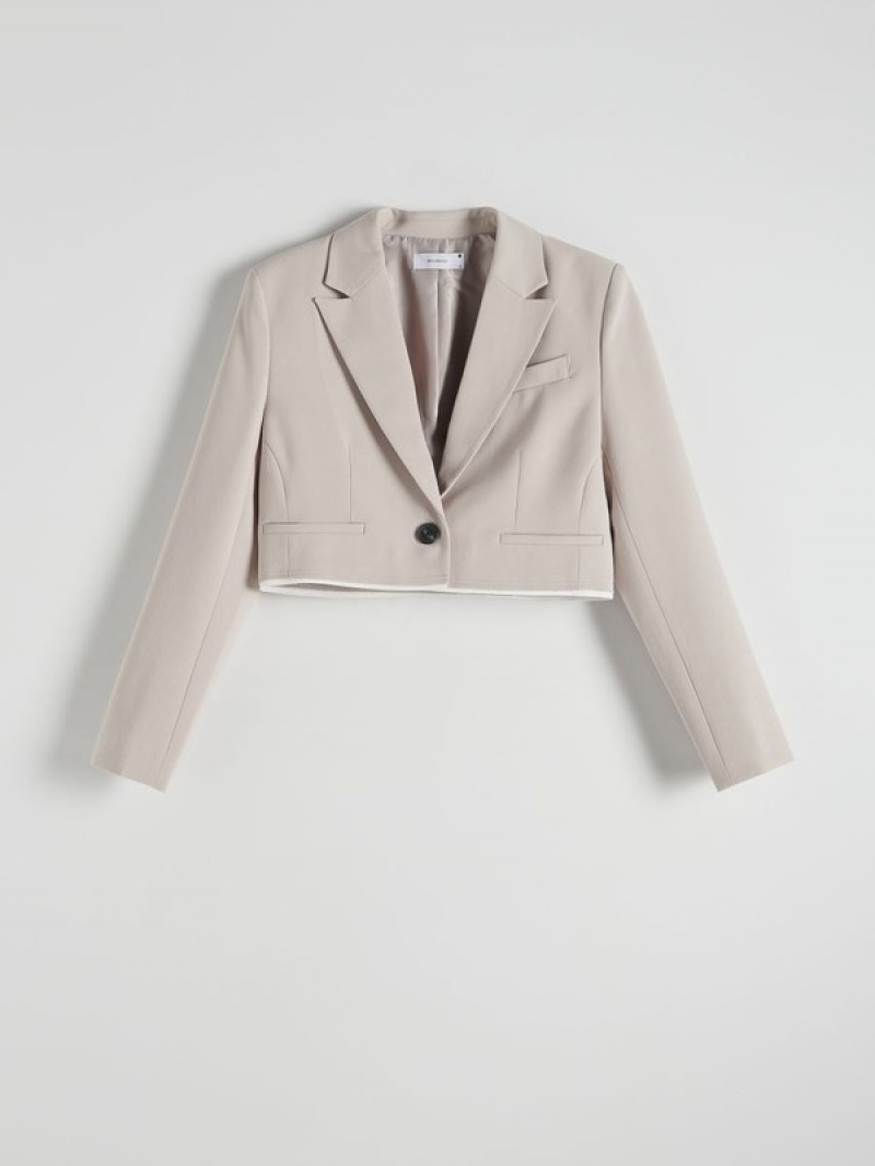 Reserved Kurzes Blazer Damen Beige | EIYLWB-601