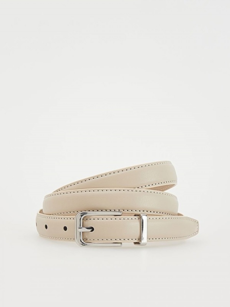 Reserved Leatherbuckle Gürtel Damen Beige | DHBICL-690