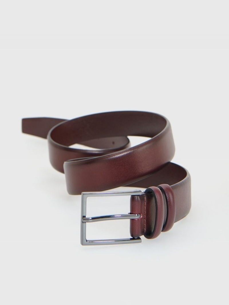 Reserved Leatherbuckle Gürtel Herren Bordeaux | DOURWA-821