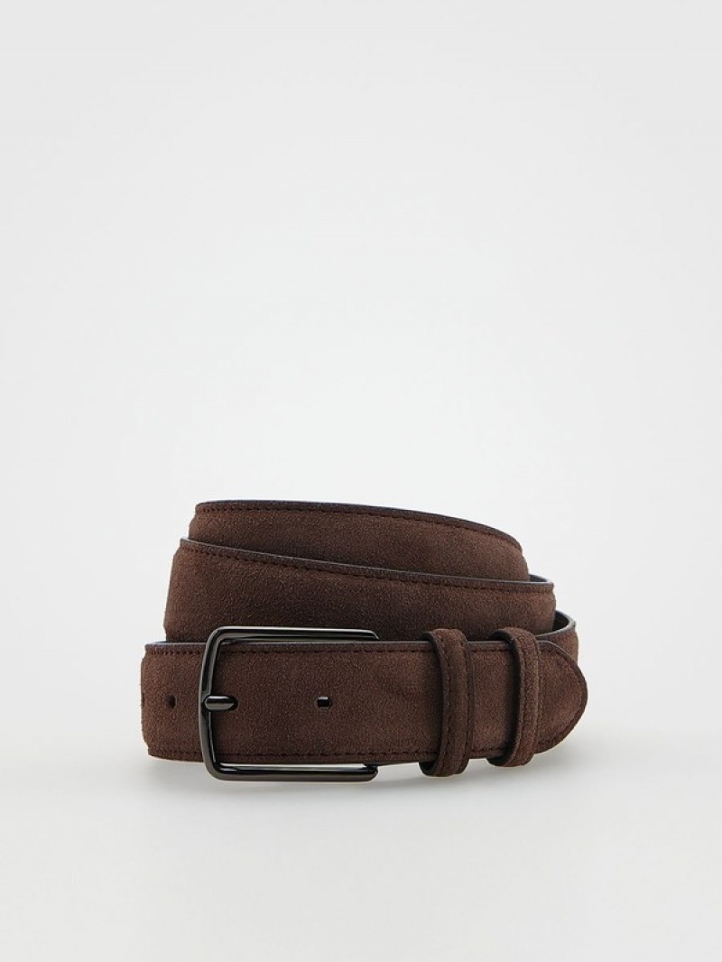 Reserved Leatherbuckle Gürtel Herren Braun | QIJCAO-127