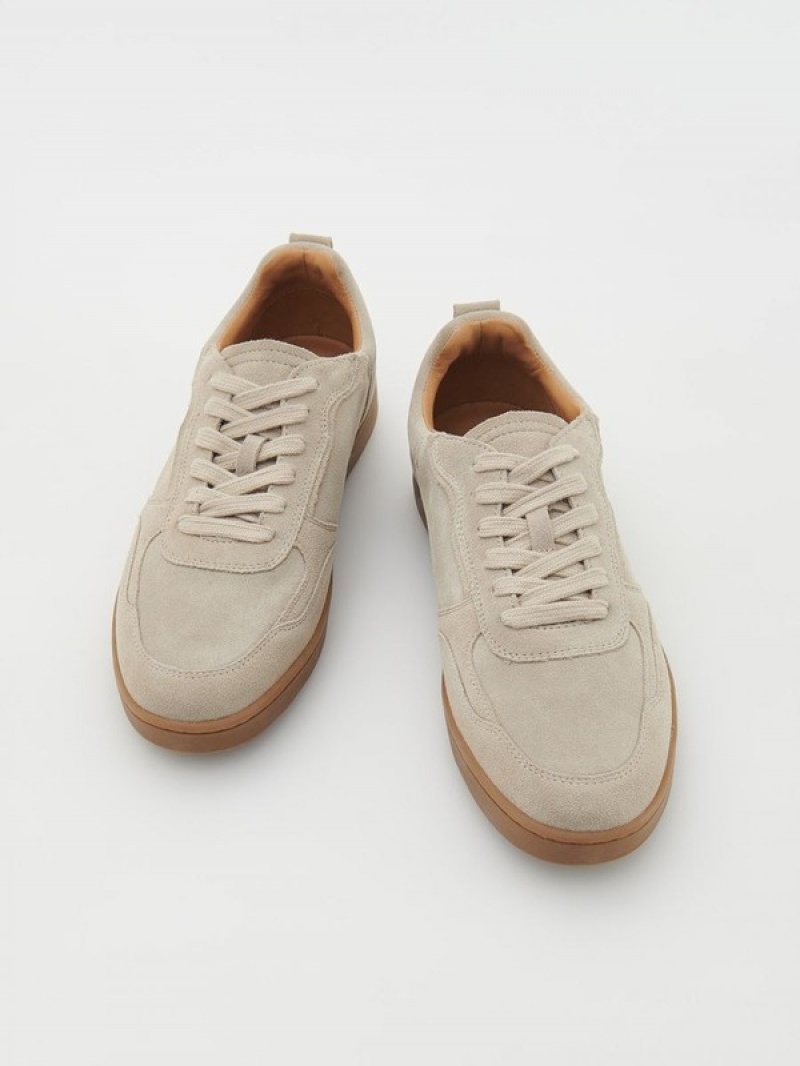 Reserved Leder Rich Schuhe Herren Beige | UOQGSC-652