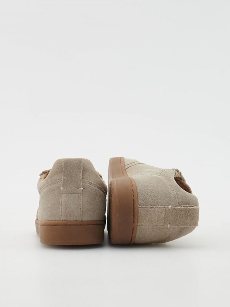 Reserved Leder Rich Schuhe Herren Beige | UOQGSC-652