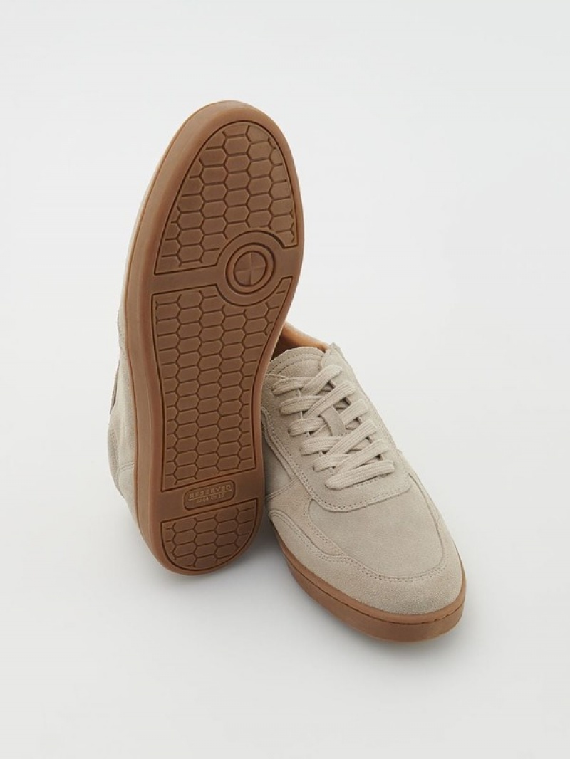 Reserved Leder Rich Schuhe Herren Beige | UOQGSC-652