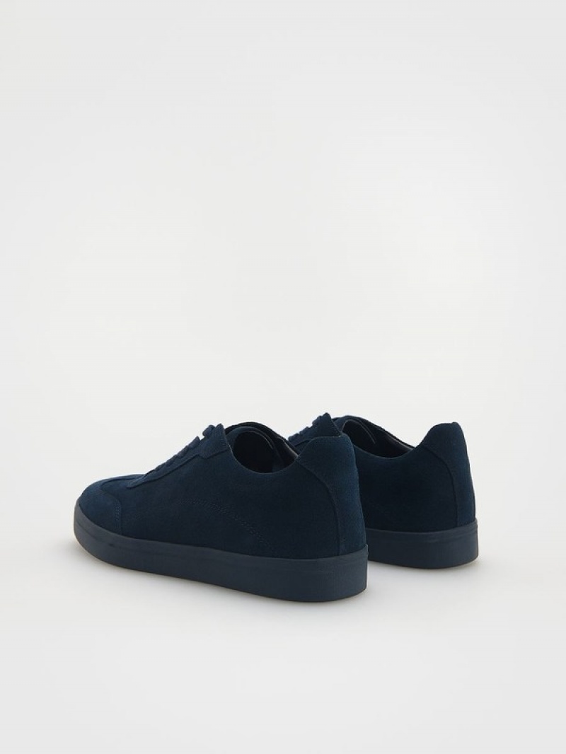 Reserved Leder Rich Schuhe Herren Navy | AYNZES-253