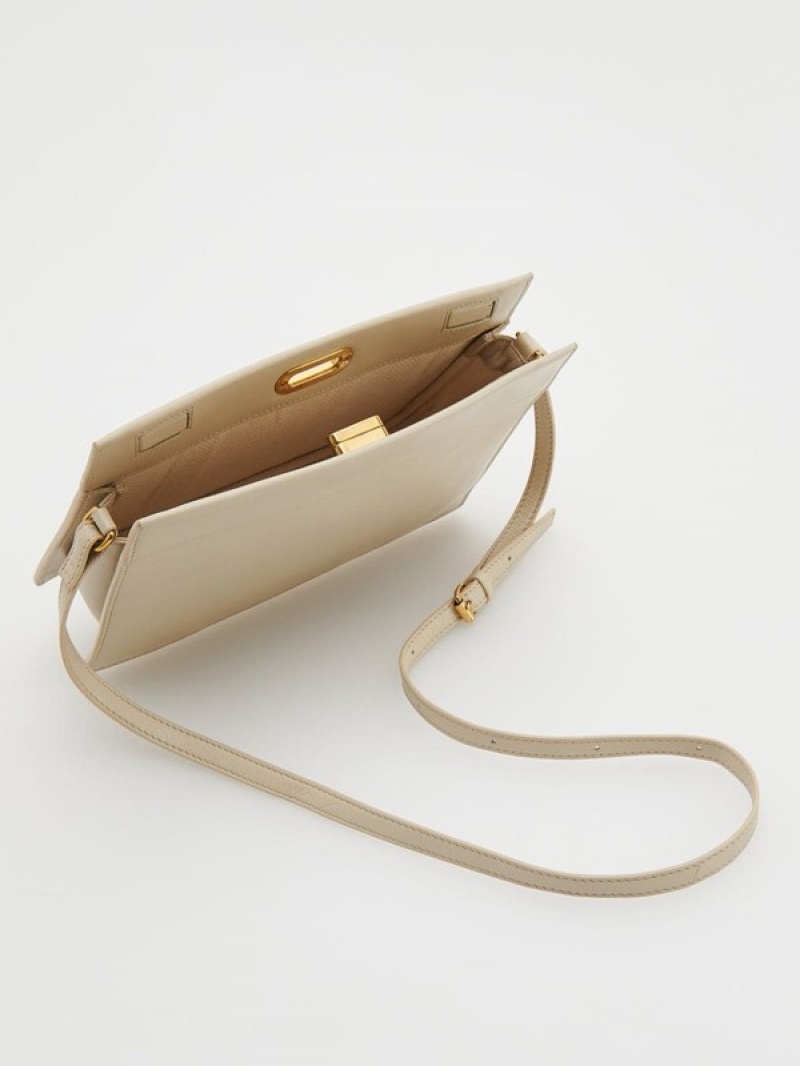 Reserved Leder Taschen Damen Beige | KXJCOF-530