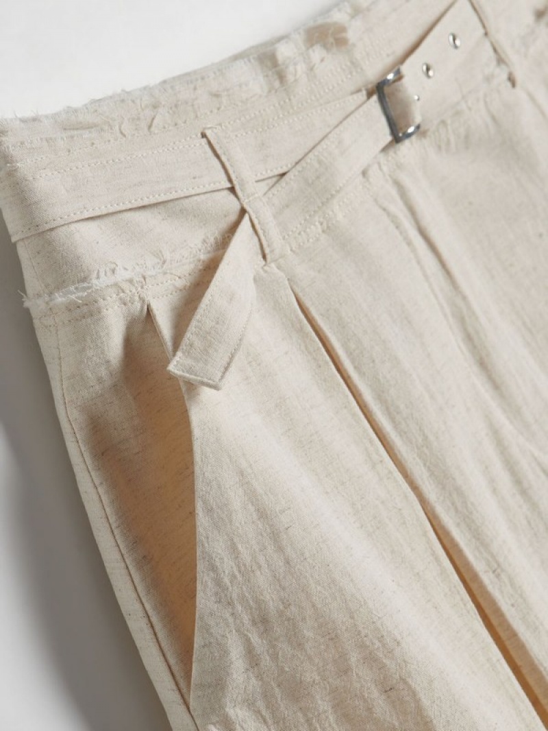 Reserved Linen Blend Mini Röcke Damen Beige | HCOIYW-862