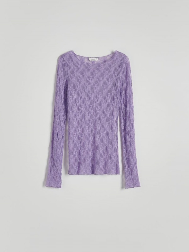 Reserved Long-sleeved Top Hemd Damen Lila | QXBRCW-327