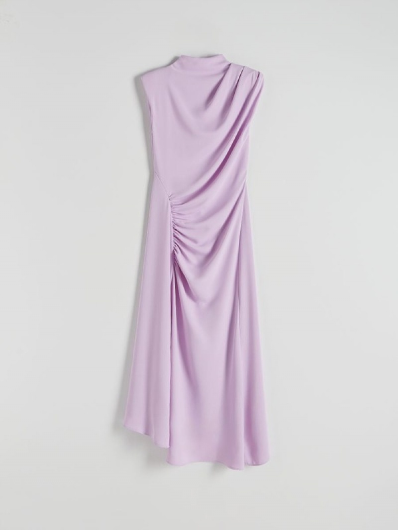 Reserved Maxigathering Kleid Damen Lavendel | PKGBUF-347