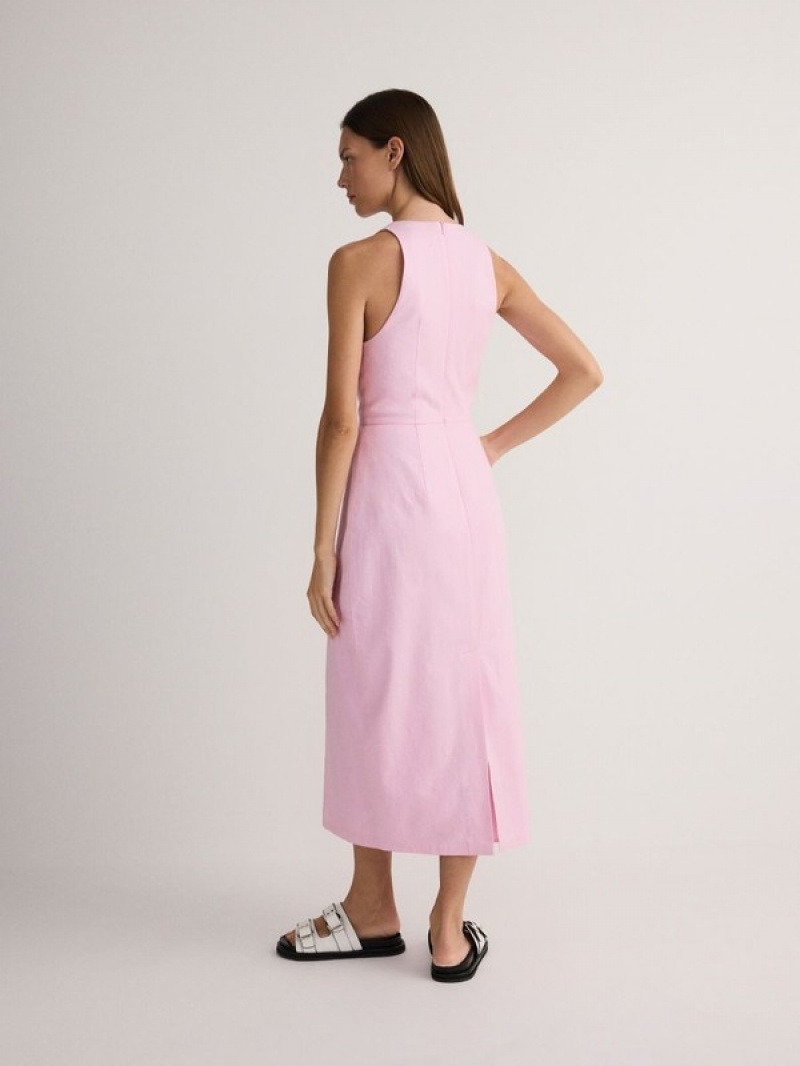 Reserved Midi Kleid Damen Rosa | JWUARG-573