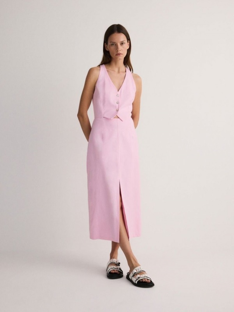 Reserved Midi Kleid Damen Rosa | JWUARG-573