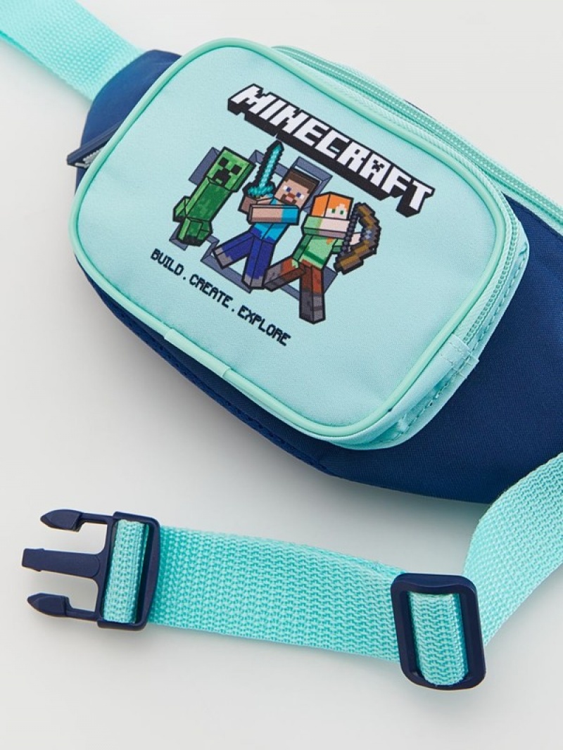 Reserved Minecraft Bum Taschen Jungen Hellblau | LWZCTE-735