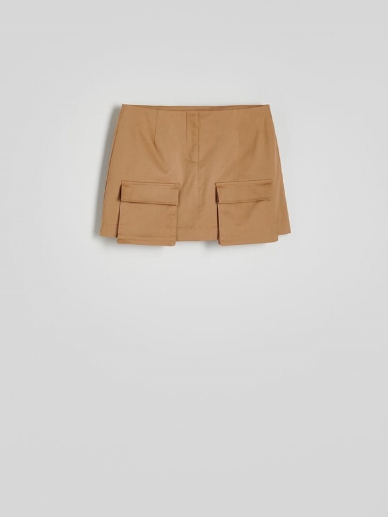 Reserved Minipockets Röcke Damen Beige | IETHZG-217