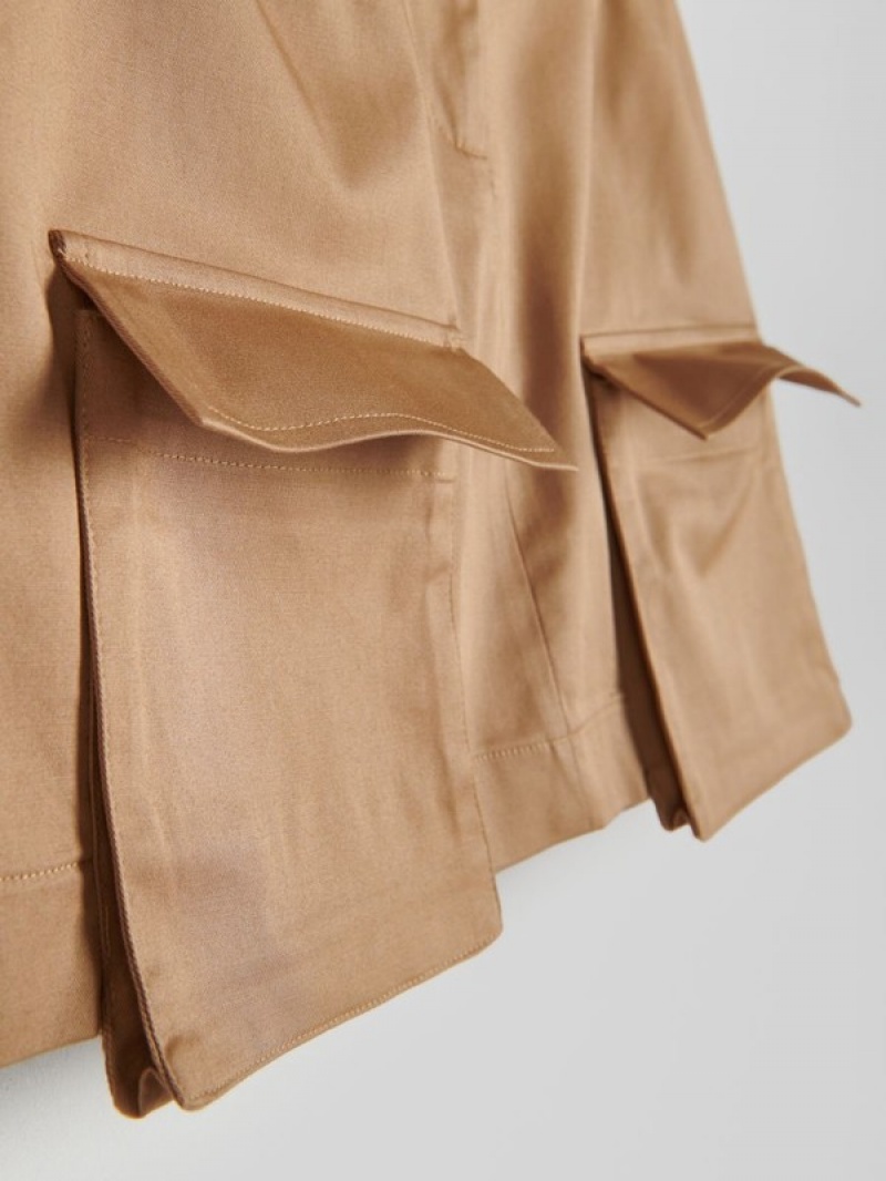 Reserved Minipockets Röcke Damen Beige | IETHZG-217