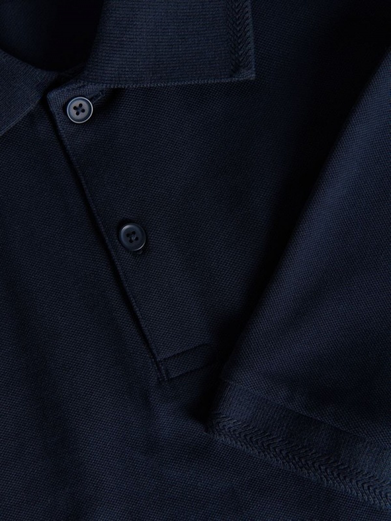 Reserved Oversized Polo Shirts Herren Navy | UJEFAX-607