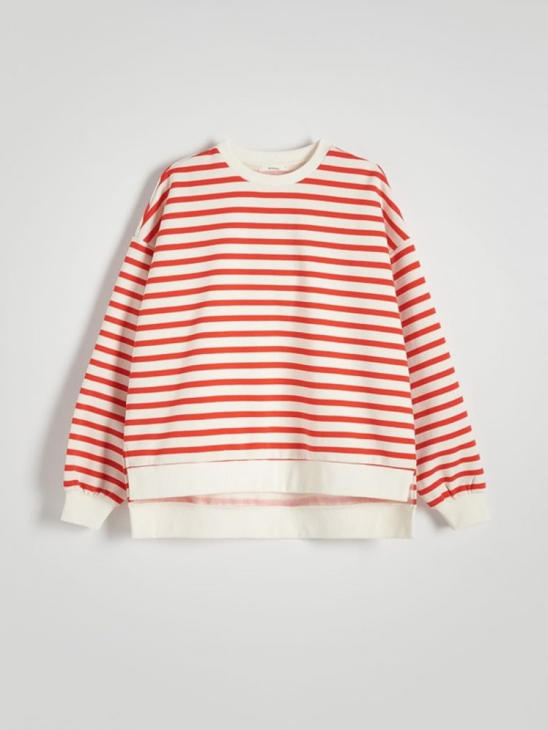 Reserved Oversized Stripe Sweatshirts Damen Mehrfarbig | OFSCHD-182