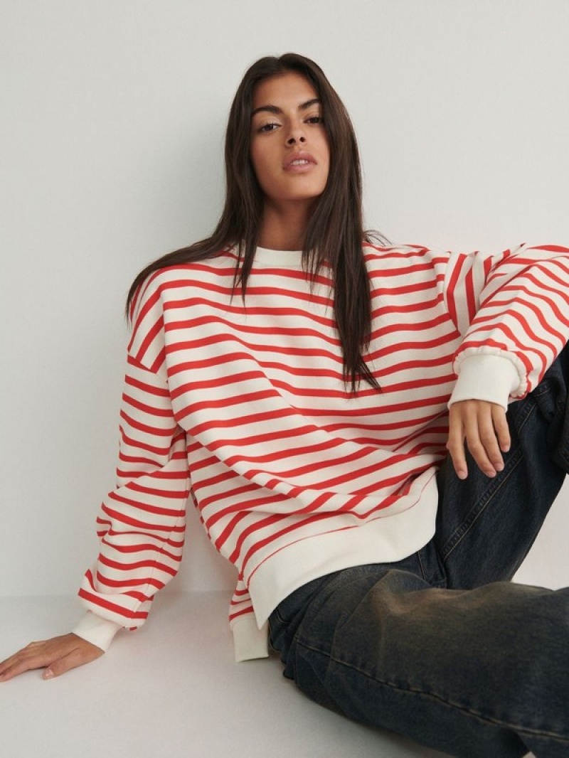 Reserved Oversized Stripe Sweatshirts Damen Mehrfarbig | OFSCHD-182