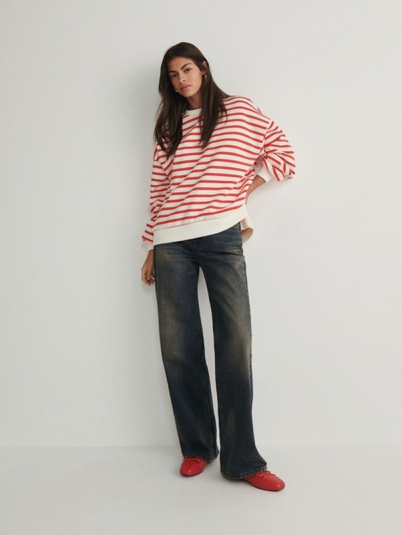 Reserved Oversized Stripe Sweatshirts Damen Mehrfarbig | OFSCHD-182