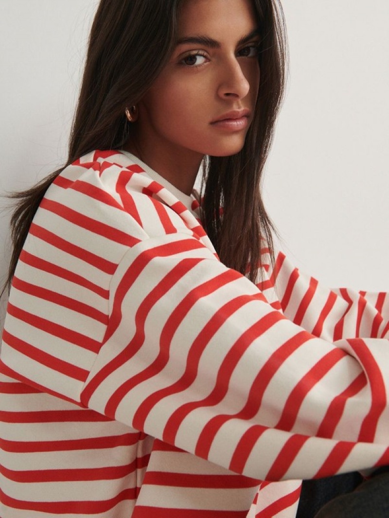 Reserved Oversized Stripe Sweatshirts Damen Mehrfarbig | OFSCHD-182