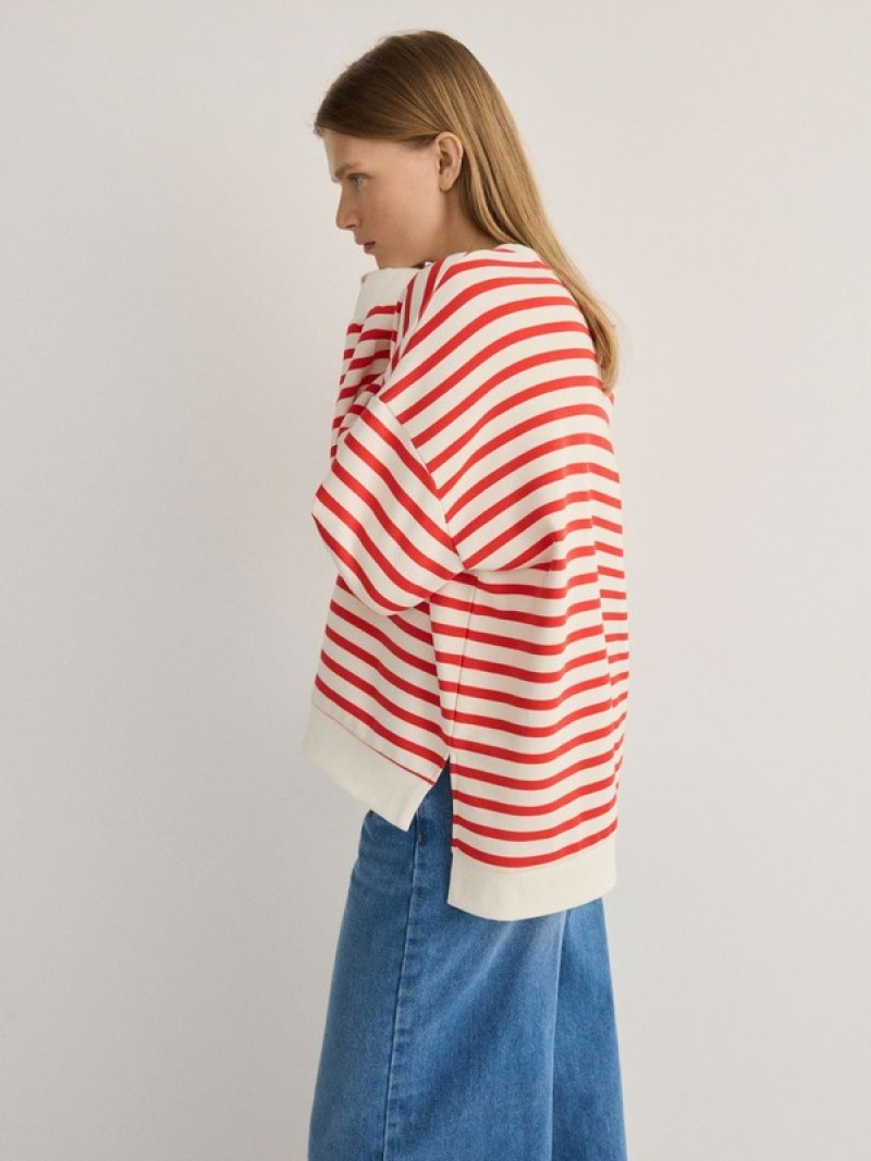 Reserved Oversized Stripe Sweatshirts Damen Mehrfarbig | ALTVBY-367