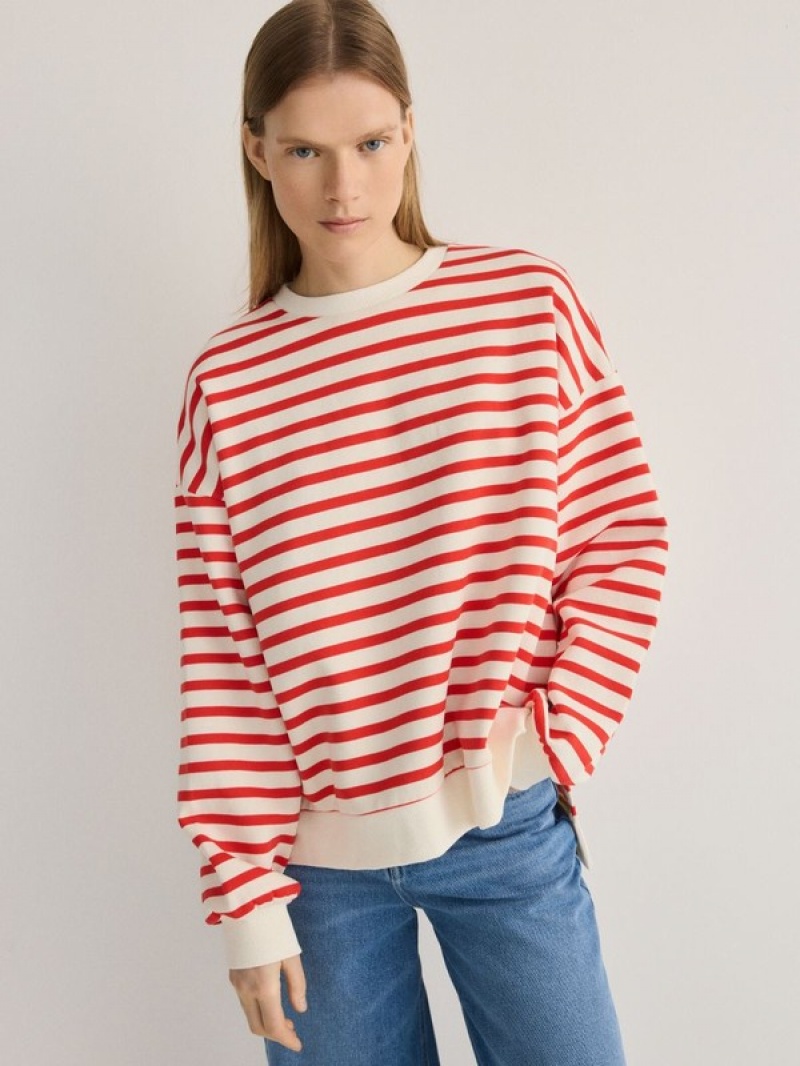 Reserved Oversized Stripe Sweatshirts Damen Mehrfarbig | ALTVBY-367