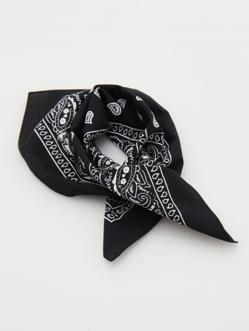 Reserved Patterned Bandanna Schals Jungen Schwarz | ENXZGC-327