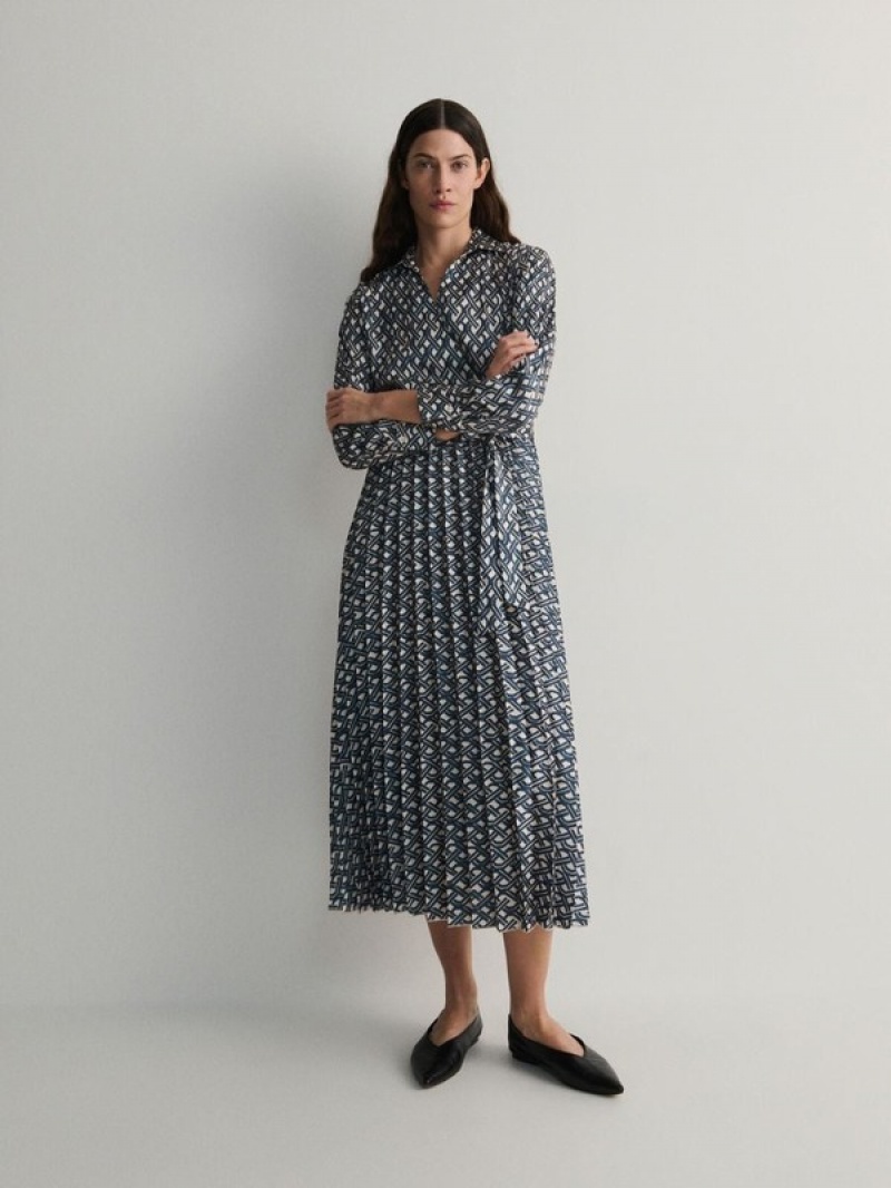 Reserved Patterned Maxi Kleid Damen Mehrfarbig | BQCNGM-347