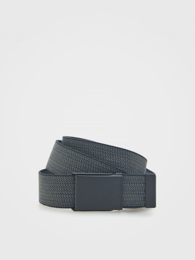 Reserved Patterned Webbing Gürtel Herren Dunkelgrau | CIGKRB-974