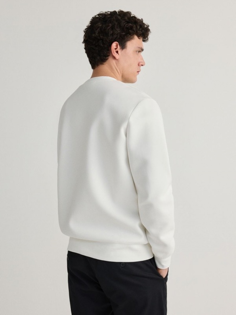 Reserved Plain Baumwoll Rich Sweatshirts Herren Weiß | GEMTKX-480