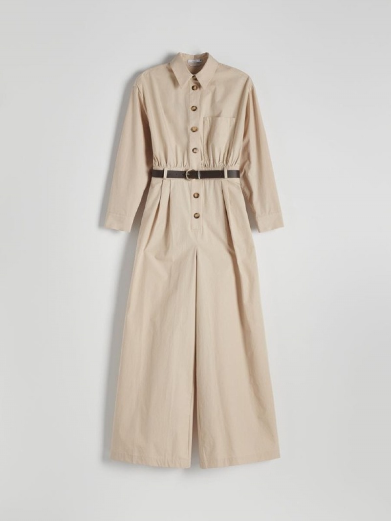 Reserved Play With Kleid Damen Beige | DBRTGM-352