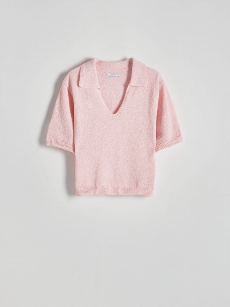 Reserved Polo Stylen Jersey Hemd Damen Rosa | DHRFXG-294