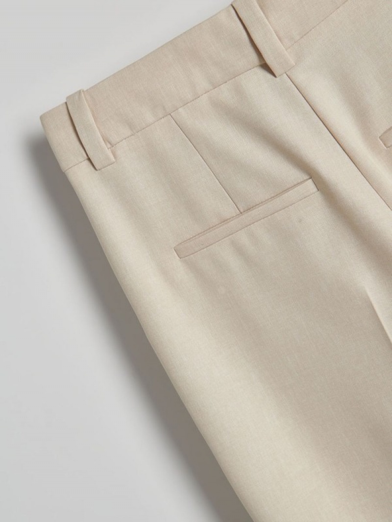 Reserved Pressed Crease Hosen Damen Beige | QXFLJU-150