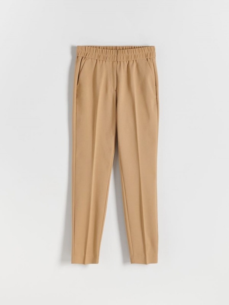 Reserved Pressed Crease Hosen Damen Beige | ADJRFX-079