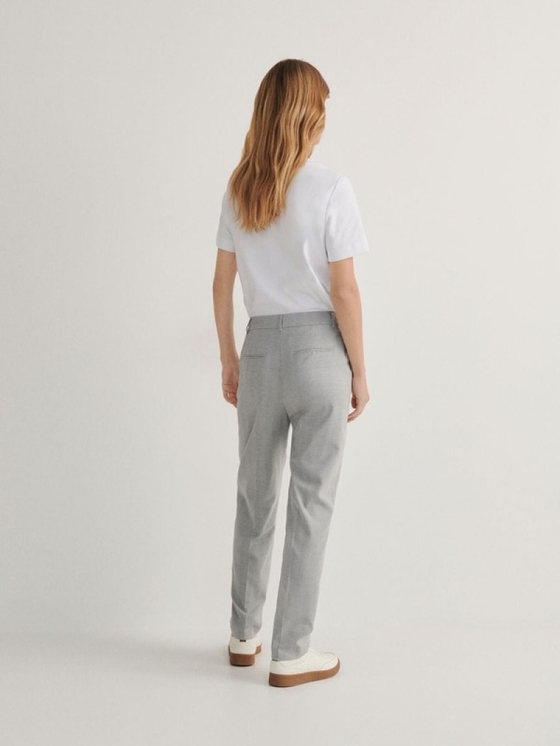 Reserved Pressed Crease Hosen Damen Hellgrau | ZYULQX-361